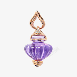 实物紫色宝石吊坠素材