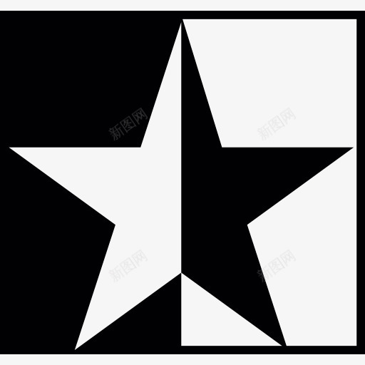 黑色白色星图标png_新图网 https://ixintu.com 书签 星型 最喜欢的明星 标记 网站