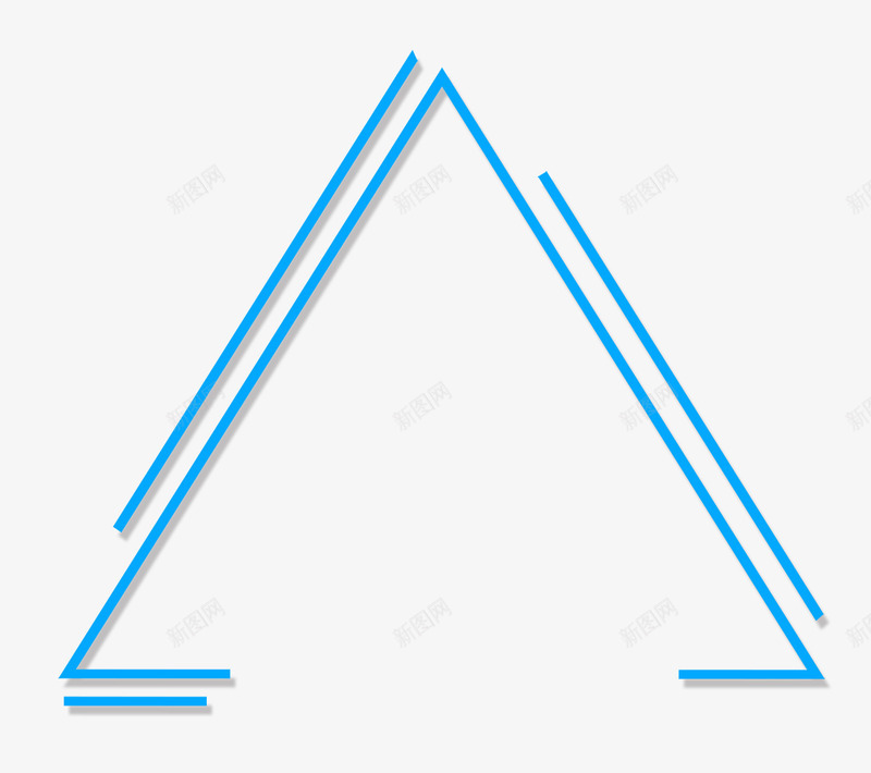 蓝色直线三角png免抠素材_新图网 https://ixintu.com 三角 直线 蓝色 设计