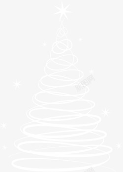 闪亮的圣诞树圣诞节白色圣诞树高清图片