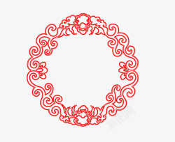 中秋月圆中式花纹古典中式花纹圆形边框高清图片