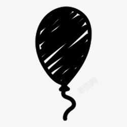 黑色涂鸦气球素材