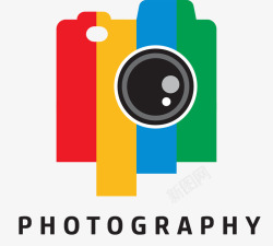 摄影LOGO设计可爱彩色相机矢量图图标高清图片