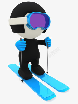 双板滑雪的人素材