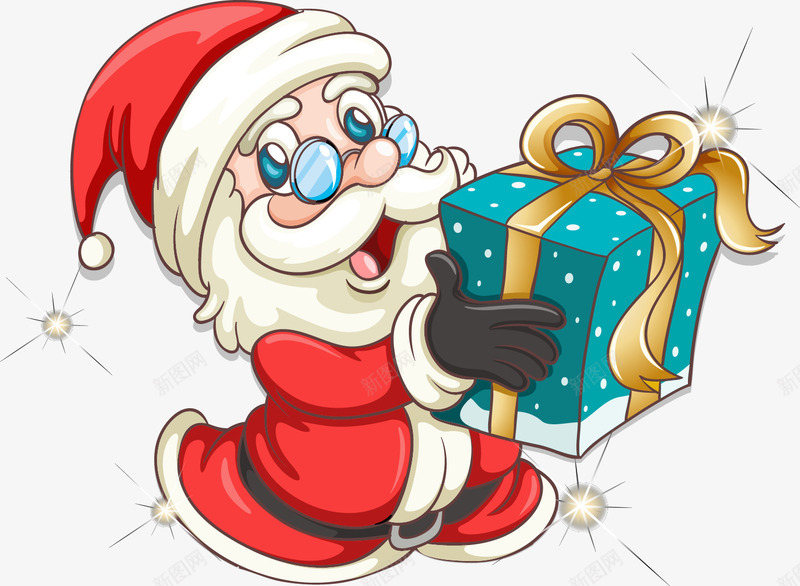 送礼物的圣诞老人png免抠素材_新图网 https://ixintu.com 下雪 冬天 冬季 卡通 圣诞 圣诞老人 圣诞节 雪地 飘雪