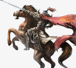 手绘骑马骑马的将士古风手绘高清图片
