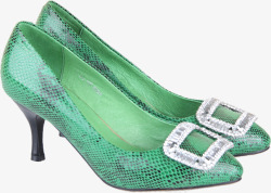 春季绿色女鞋素材