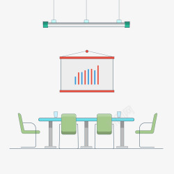 卡通的商务会议室矢量图素材