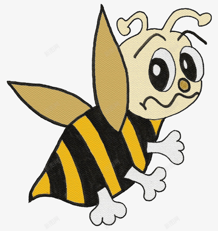 卡通悲伤小蜜蜂png免抠素材_新图网 https://ixintu.com 悲伤 昆虫 翅膀 蜜蜂 表情 飞行 黄色