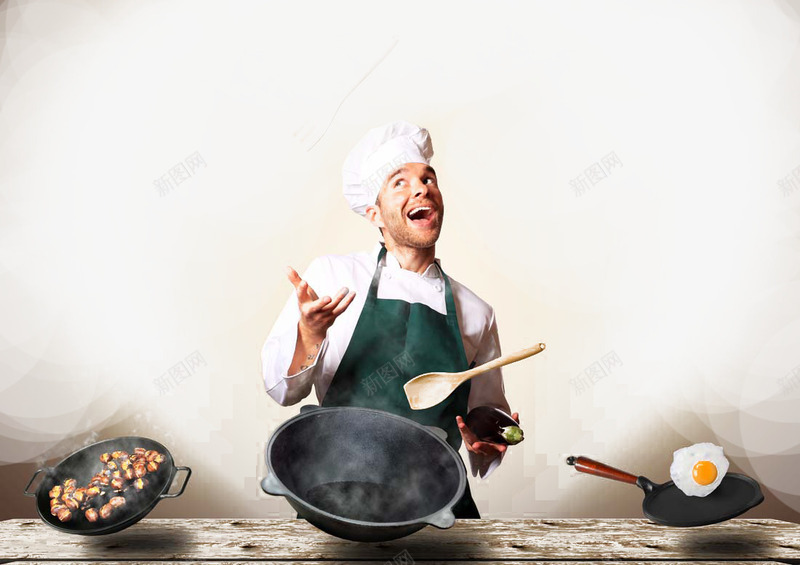 做菜的厨师png免抠素材_新图网 https://ixintu.com 人物 做菜的厨师 做饭 公告栏 厨师 厨师帽 名厨 大厨 底部提示 文字背景图形 文本框 温馨提示 美食 蔬菜 配菜 餐饮公告 餐饮卫生 餐饮展板