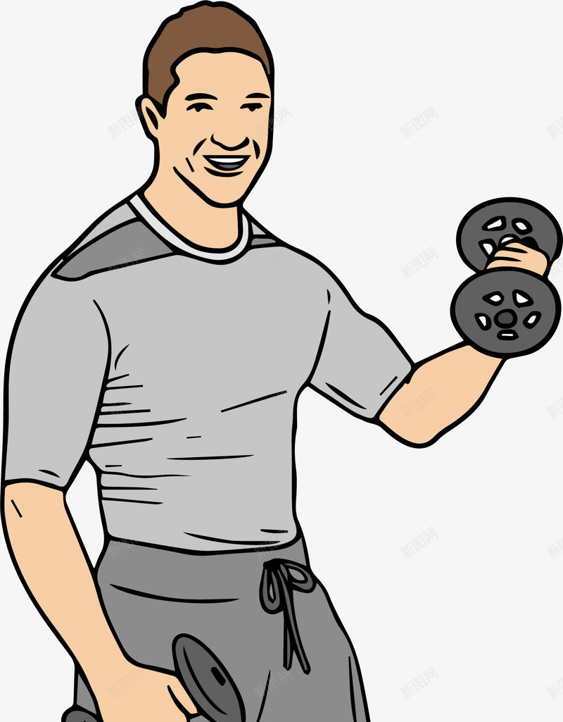 举哑铃的强壮男人png免抠素材_新图网 https://ixintu.com 举哑铃 健身 开心 强壮男人 强壮肌肉男 肌肉男 运动 锻炼
