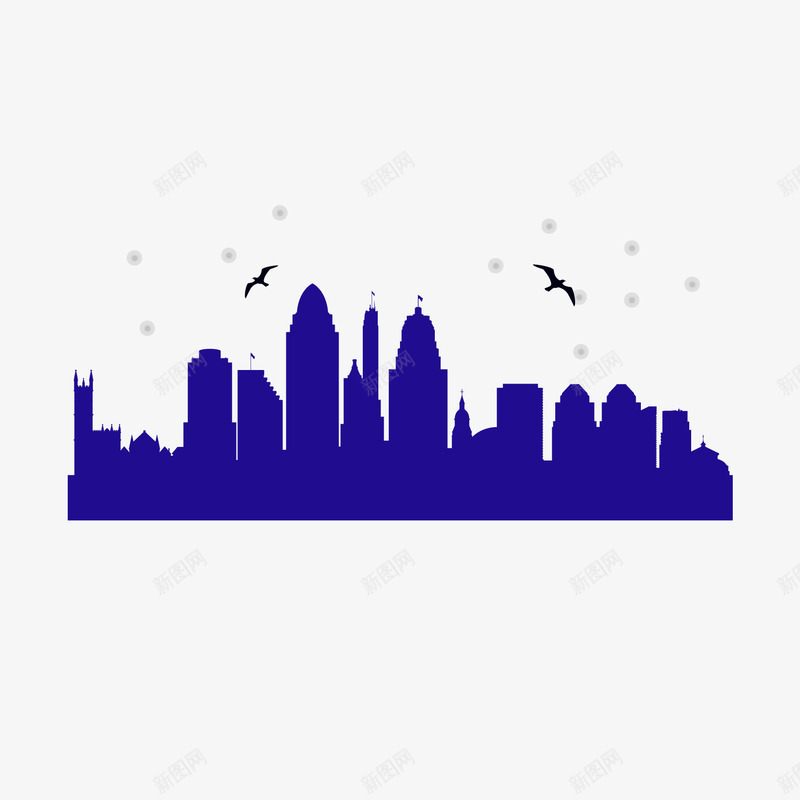 夜晚的天际线图png免抠素材_新图网 https://ixintu.com 城市 夜晚 天际线图 建筑 蝙蝠