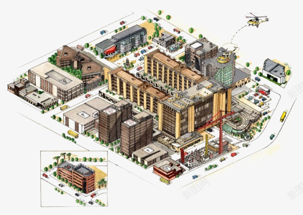 城市平面图png免抠素材_新图网 https://ixintu.com 城市建筑 平面图 手绘元素 规划图
