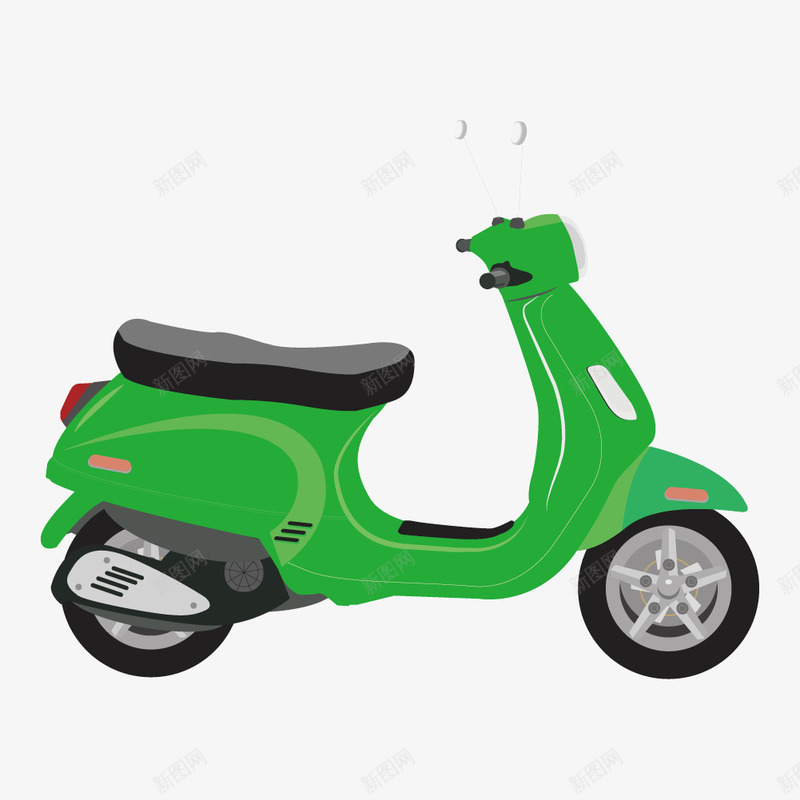 绿色卡通摩托车矢量图ai免抠素材_新图网 https://ixintu.com 摩托车 矢量电动自行车 矢量电车 矢量绿色摩托车 矢量图