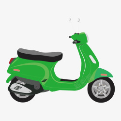 电动摩托车绿色卡通摩托车矢量图高清图片