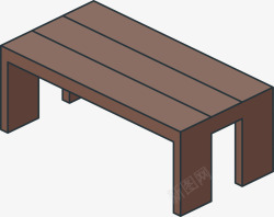 木质小桌子矢量图素材