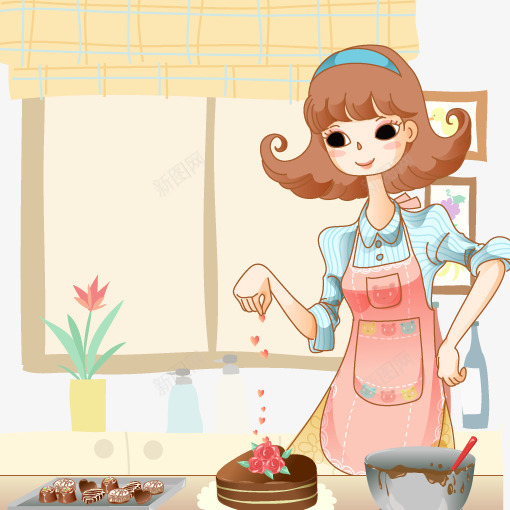 做蛋糕矢量图ai免抠素材_新图网 https://ixintu.com 卡通 烘焙 蛋糕 矢量图