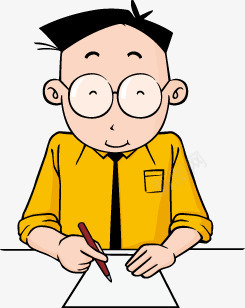 卡通人物写作png免抠素材_新图网 https://ixintu.com 书籍插图 儿童画 卡通人物画 漫画风