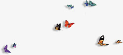 创意合成飞舞的花蝴蝶图案素材