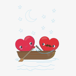 华创浪漫划船的爱心矢量图高清图片
