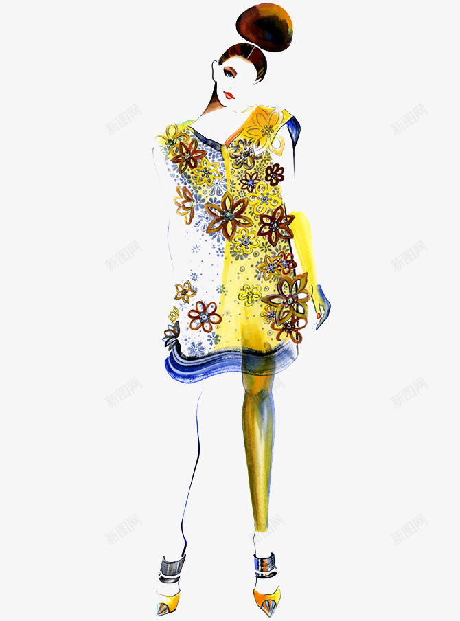 2色裙子服装稿png免抠素材_新图网 https://ixintu.com T台秀 新款 时尚周 服饰 模特 裙装