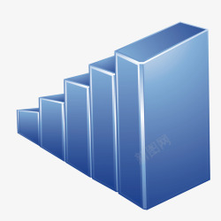 蓝色柱形数据素材