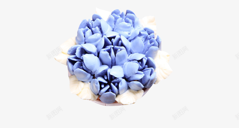 蓝色与白色奶油裱花png免抠素材_新图网 https://ixintu.com 小蛋糕裱花 欧式小蛋糕 蓝色奶油花朵 裱花