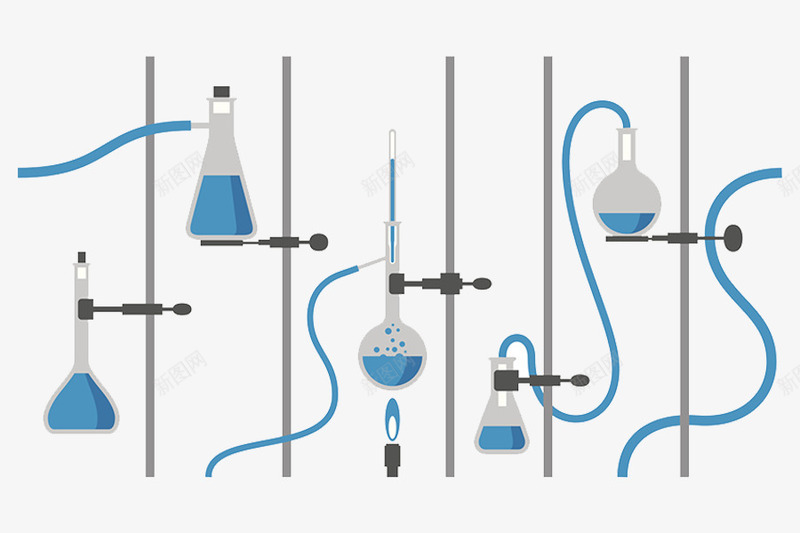试管实验psd免抠素材_新图网 https://ixintu.com 实验室 实验室插画 溶液 生物技术 蓝色