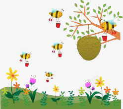 卡通蜜蜂png免抠素材_新图网 https://ixintu.com 昆虫 蜂蜜 蜜蜂 飞行