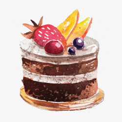 巧克力甜品素材手绘蛋糕高清图片