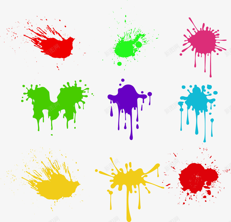 挥洒艺术的涂鸦png免抠素材_新图网 https://ixintu.com 喷彩 水彩 油漆 涂鸦 矢量素材