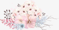 创意油画鲜花中国风式构图矢量图高清图片