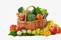 蔬菜果篮果篮水果葡萄蔬菜高清图片