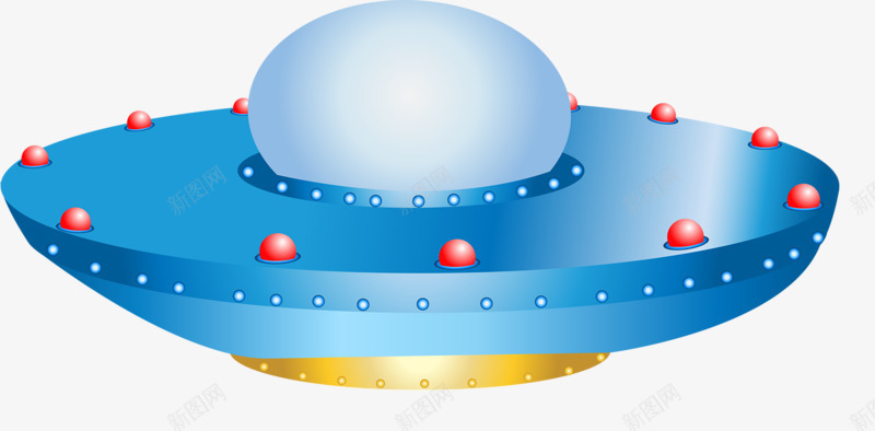 蓝色飞碟png免抠素材_新图网 https://ixintu.com 不明飞行物 手绘 蓝色 飞碟