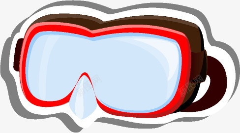 卡通红色眼镜图标图标