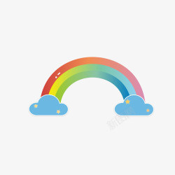 彩虹线卡通彩虹云朵元素装饰矢量图高清图片