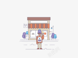 便利店小餐馆插图便利店高清图片