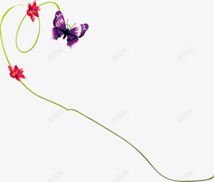 紫色春季蝴蝶花朵png免抠素材_新图网 https://ixintu.com 春季 紫色 花朵 蝴蝶