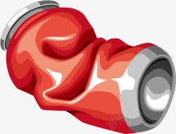 红色简易易拉罐压扁的易拉罐矢量图高清图片