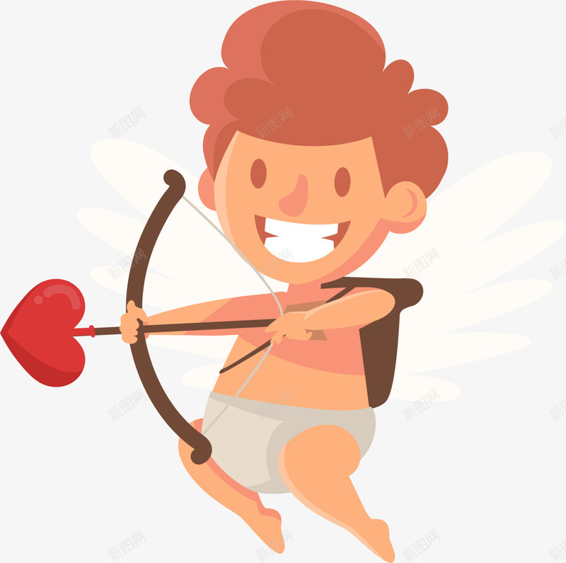 情人节射箭的丘比特png免抠素材_新图网 https://ixintu.com 呆萌丘比特 射箭的丘比特 开心 情人节 拉弓的箭 爱心弓箭 红色爱心
