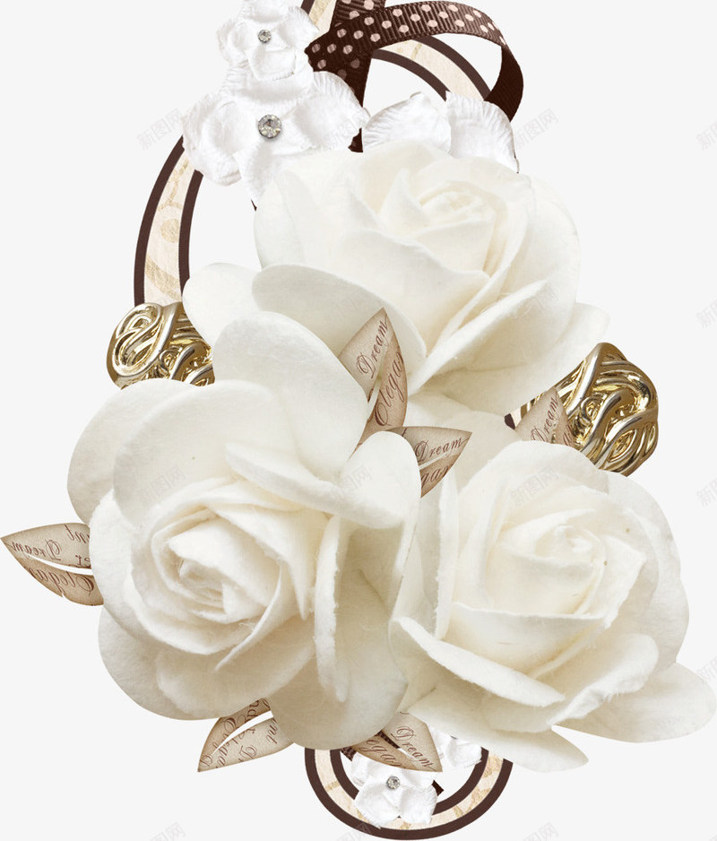 精致白色花朵装饰物png免抠素材_新图网 https://ixintu.com PNG图片 白色 精致 花朵 装饰物