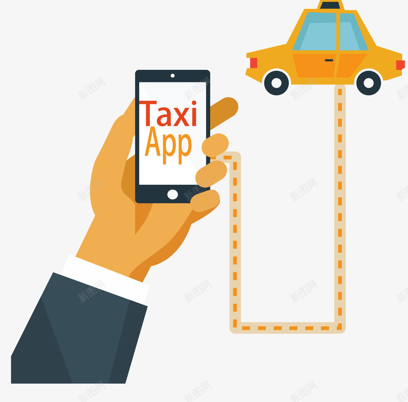 出租车软件png免抠素材_新图网 https://ixintu.com 出租车 打车 约车
