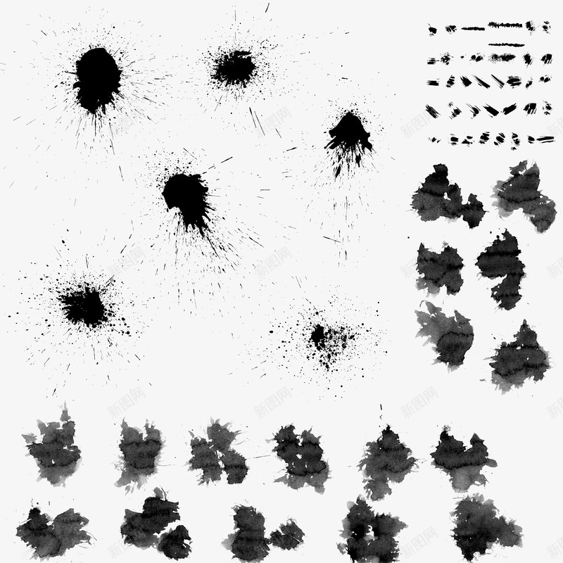 泼墨喷溅大集合png免抠素材_新图网 https://ixintu.com 喷溅 泼墨 集合