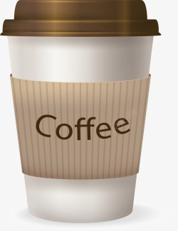 咖啡杯纸杯白色外带咖啡纸杯矢量图高清图片