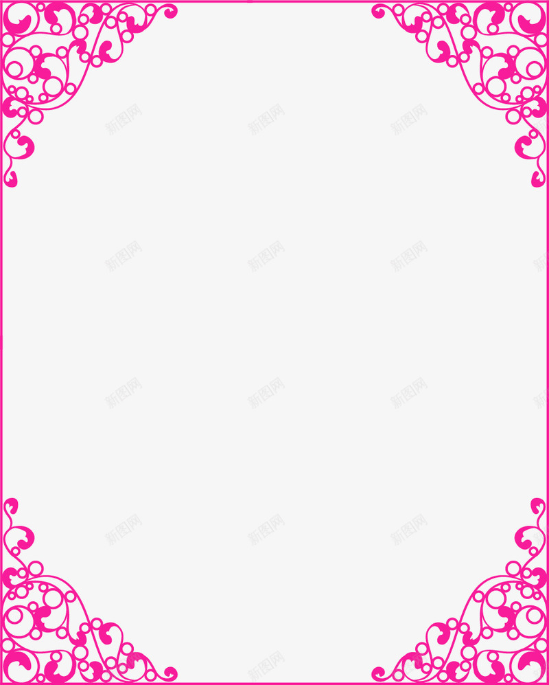 手绘精致边框png免抠素材_新图网 https://ixintu.com 手绘 粉色 精致 花纹 边框