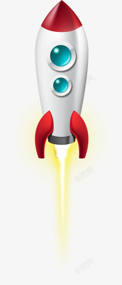 世界航天日卡通白色火箭素材