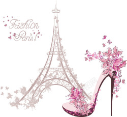 浪漫高跟鞋浪漫巴黎铁塔高跟鞋唯美系列高清图片