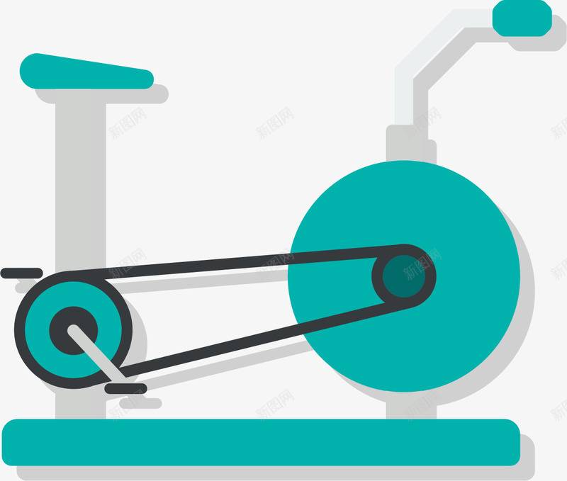 扁平风格手绘动感单车矢量图ai免抠素材_新图网 https://ixintu.com 健身 健身器材 健身设备 动感单车 卡通设备 矢量图