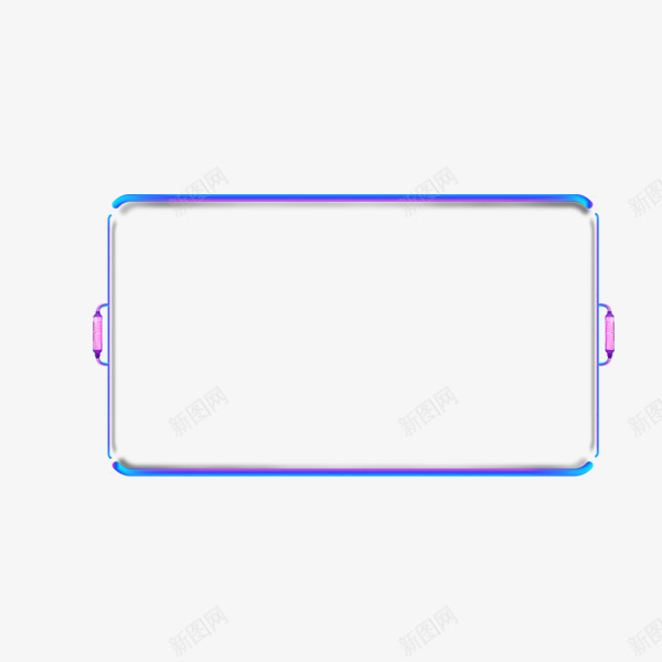 方形边框png免抠素材_新图网 https://ixintu.com 发光 机械边框 渐变 科技 紫色
