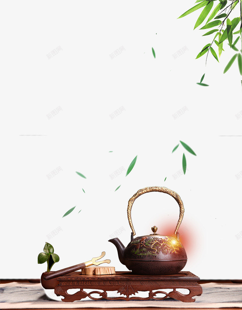 中国风茶道茶具装饰psd免抠素材_新图网 https://ixintu.com 中国风 免抠茶具 煮茶茶具 茶具装饰 茶壶装饰 茶道 飘散的茶叶